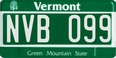 VT license plate NVB099