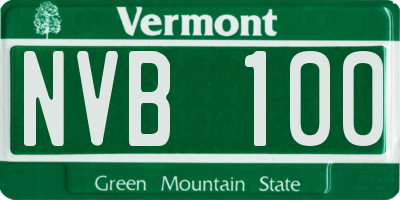 VT license plate NVB100