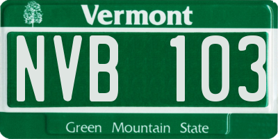VT license plate NVB103