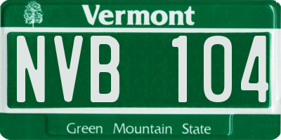 VT license plate NVB104