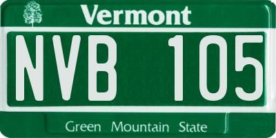 VT license plate NVB105
