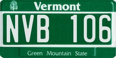 VT license plate NVB106