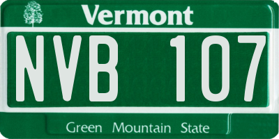 VT license plate NVB107