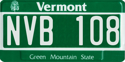 VT license plate NVB108