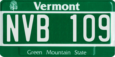 VT license plate NVB109