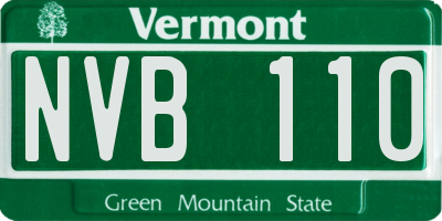 VT license plate NVB110