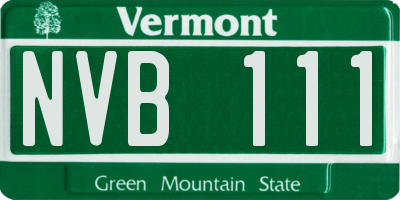VT license plate NVB111