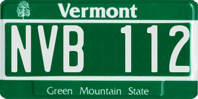 VT license plate NVB112