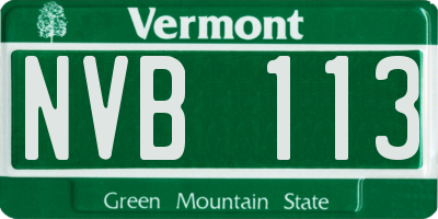 VT license plate NVB113