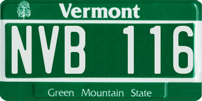 VT license plate NVB116