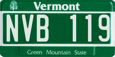 VT license plate NVB119