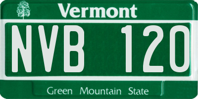 VT license plate NVB120