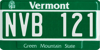 VT license plate NVB121