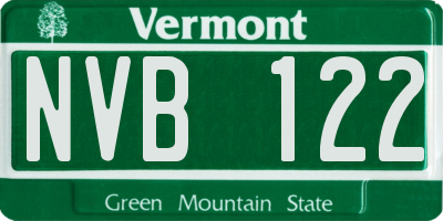 VT license plate NVB122