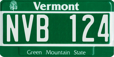 VT license plate NVB124