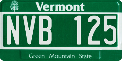 VT license plate NVB125