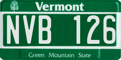 VT license plate NVB126