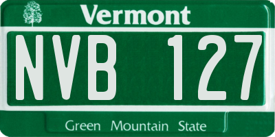 VT license plate NVB127