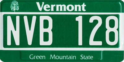 VT license plate NVB128