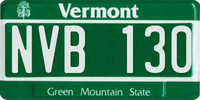 VT license plate NVB130