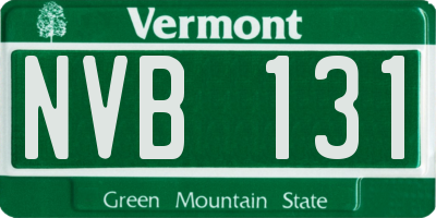 VT license plate NVB131