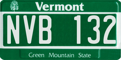 VT license plate NVB132