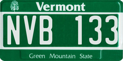 VT license plate NVB133