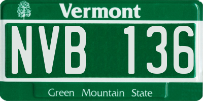 VT license plate NVB136