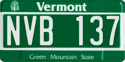 VT license plate NVB137