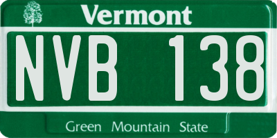 VT license plate NVB138