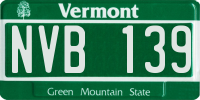 VT license plate NVB139