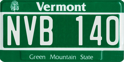 VT license plate NVB140