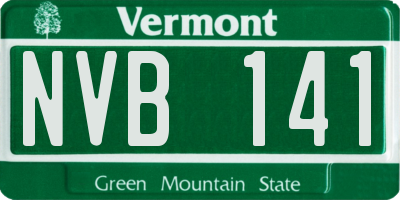 VT license plate NVB141