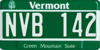 VT license plate NVB142