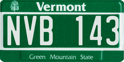 VT license plate NVB143