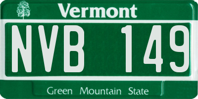 VT license plate NVB149
