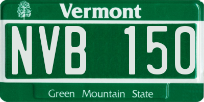 VT license plate NVB150