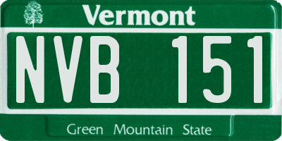 VT license plate NVB151