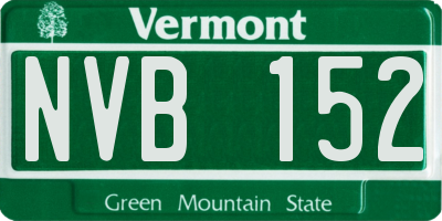 VT license plate NVB152