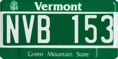 VT license plate NVB153