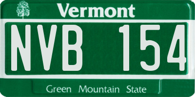 VT license plate NVB154