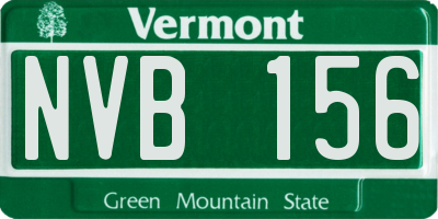 VT license plate NVB156