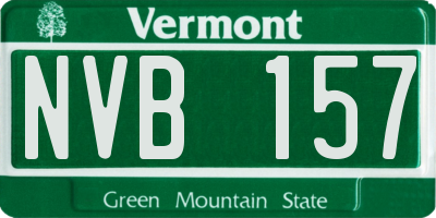 VT license plate NVB157
