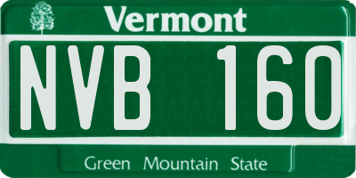VT license plate NVB160