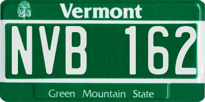 VT license plate NVB162