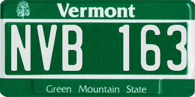 VT license plate NVB163