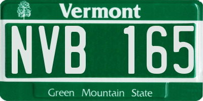 VT license plate NVB165