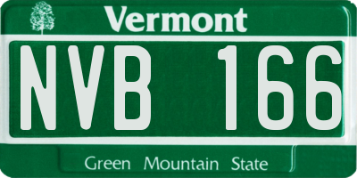 VT license plate NVB166