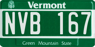VT license plate NVB167