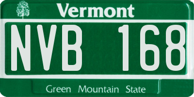 VT license plate NVB168